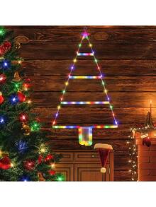 1pc 2.4ft Christmas Tree Lights/Ladder Lights/Christmas Decorative Lights/LED Christmas Ladder Lights With 8 Modes And Timer, Battery Operated Christmas Lights/Christmas LED Ladder Tree Lights For Window, Wall, Home Garden, Outdoor And Indoor Decor - Multicolor - View 12