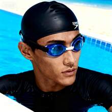 Speedo Unisex Jet Swimming Goggles, Flat Lens Swimming Goggles For Swimming Training, Leisure Travel, Fashion - Light Blue/white - View 2