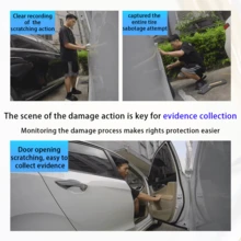 4 Channel Dash Cam With 12" Touch Screen Mirror, WiFi Rearview Mirror, Night Vision, Parking Assistance, GPS, G-Sensor, Loop Recording, 360-Degree Panoramic Dash Cam For Cars - A10-128G-parking Guardian Pack - View 4