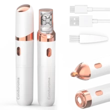 Epilator Conduroma, aparat de tuns sprâncene și față, aparat de ras electric 3 în 1 pentru femei, aparat de îndepărtare a părului facial reîncărcabil și aparat de ras sprâncene, lumină LED încorporată.