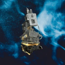 1件全新3D金属拼图 - 黑色仿珍珠船、大教堂、颐和园、瓷塔模型套件，生日/节日/完美礼物，手工创意 - 彩色 - 查看 4