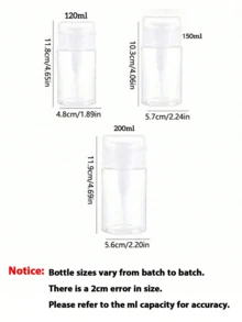 Bowknot Design Refillable Transparent PET Travel Bottle, Makeup Remover Dispenser Bottle With 3.38oz/6.76oz Portable Pump, Suitable For Nail Polish Remover, Toner And Makeup Remover, Dome Top Design, Hand Wash Only, Reusable, Makeup Remover Bottle - Multicolor - View 9