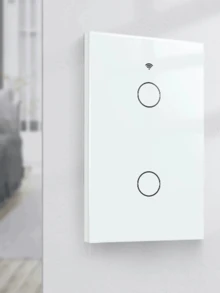 Tuya Wi-Fi Smart Switch With 2 Touch Buttons. Controlled By Phone, Alexa, Or G Home. - 白色 - 查看 8