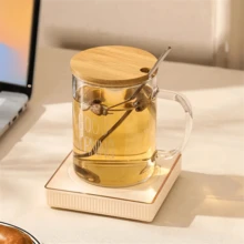 USB Desktop Heated Coaster, 55°C Constant Temperature Coaster, Coffee Cup Warmer, Silent Heating, Fits All Cup Types, Suitable For Glass, Ceramic, Plastic Cups, Cans, Stainless Steel Cups, Boxed Milk, Home And Office Use