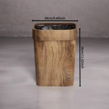 16L 现代简约方形垃圾桶，带压制纹理 - 适用于浴室/厨房/客厅的多功能家用垃圾桶 - 彩色 - 查看 15