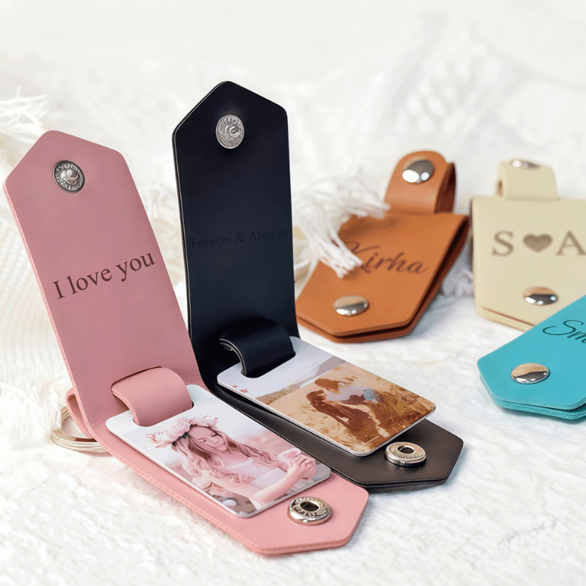 Personalised Photo Keyring, Custom Vegan Leather PhotoChain-Anniversary Gift, Wife Gift, Best Papa Keyring, Husband Present, Men Gifts Leather, Gift For Her, Mother's Day Gift For Her, Father's Day Gift For Him, Birthday Christmas Gift For Mum