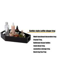 1 件，棺材形托盘，怪异的哥特式风格，适用于家庭房间客厅办公室装饰，适用于母亲节派对春季毕业典礼学校季节装饰，万圣节礼物，储物装饰，节日礼物，黑色木质托盘，万圣节，万圣节装饰，房间装饰，秋季家居装饰，万圣节家居装饰，女士礼物，婚礼餐桌装饰