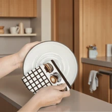 6-Piece Ins-Style High-Visibility Kitchen Towel Set | Fun Abstract Print, Soft And Highly Absorbent Dishcloth, Kitchen Cloth, Home Cleaning And Decoration - 6件小格 - 查看 12