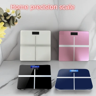 1pc Digital Body Weight Scale, Rose Gold, Sleek Black, Moonlight Silver, Gem Blue, Precise Electronic Bathroom Scale For Home, Adult Health Weighing Device, Compact
