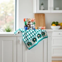 6-Piece Ins-Style High-Visibility Kitchen Towel Set | Fun Abstract Print, Soft And Highly Absorbent Dishcloth, Kitchen Cloth, Home Cleaning And Decoration - 6件小格 - 查看 11