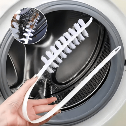 Set de 3/6 cepillos para lavadora, cepillos de limpieza reutilizables con mango largo y cerdas anguladas, herramienta de limpieza de material plástico para el tambor y las grietas de la lavadora del hogar