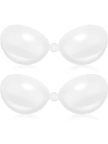 Women's Invisible Strapless Silicone Bra With Adhesive Breast Pads, Suitable For Spaghetti Strap Dresses And Wedding Dresses, Push - Up Effect In Summer, Thin And Breathable Invisible Bra