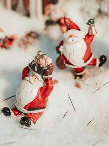 1 قطعة مجموعة زينة راتنجية لسانتا كلوز، هذه المجموعة المكونة من أربع تماثيل سانتا الخيالية تضيف سحرًا احتفاليًا لموائد عيد الميلاد والمداخن أو كتفاصيل جميلة في غرف المعيشة. مثالية لعشاق ديكور العطلات. - متعدد الألوان - مشاهدة 2