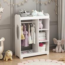 Velacasa White Wooden Dress Up Storage With Mirror & Hooks – Clothes Rack,Hanging Rod, 3 Side Hooks, Open Shelves & Top Storage, Sturdy MDF Construction For Playroom, Bedroom - White Storage - View 1