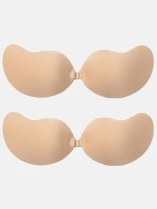 2 件装隐形无肩带聚拢文胸，低背露背文胸 - 适合搭配连衣裙、婚纱、日常穿着 - 彩色 - 查看 28