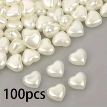 30/50/100/150 White Heart-Shaped Acrylic Beads, Perfect For DIY Jewelry Making - Ideal For Bracelets, Necklaces, And Rings, Jewelry Making Accessories