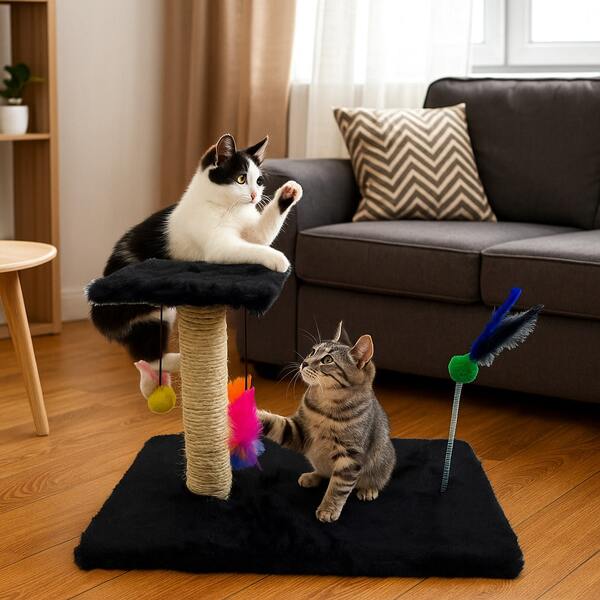 Arranhador Com Brinquedos Interativo Com Sisal  e Bolinhas