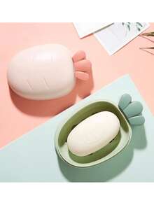 1Pc Leaf & Carrot Shaped Soap Box, Random Color Home Bathroom Decor Fall Decor Back To School - Multicolor - View 10