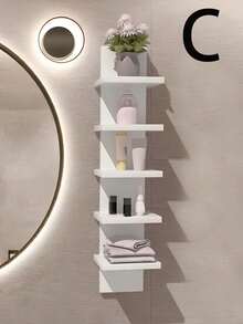 1个5层多功能置物架，2026新款，易于安装，可收纳更多物品，适用于卧室、浴室、厨房、办公室、客厅、书架，非常适合收纳卧室用品、房间装饰、秋季装饰、家居生活、墙面装饰、家居装饰、斋月装饰、情人节装饰、情人节礼物（优质PVC材质，非木质，防水易清洁） - 彩色 - 查看 13