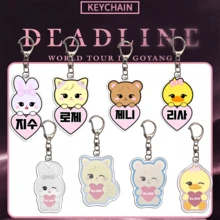 Black-Pink/Kpop Keychain, Rabbit Keychain Pendant, Party Favors, Bag Charm, Denim Keyring, Water Bottle Charm, Home Decor, Cute Animal Keychain, Surprise Gift For Friends, Birthday Gift, Christmas Gift, Party Favors - Multicolor - View 2