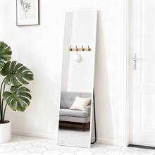 Ultra-Lightweight, Seamless, One-Piece, Wall-Mounted Full-Length Mirror Perfect For Rentals. Foldable, Self-Standing, Lightweight, Thin, Aluminum Alloy, Right-Angle, Fully Assembled, Large, Stylish, Shatterproof.
