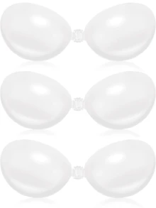 Women's Invisible Strapless Silicone Bra With Adhesive Breast Pads, Suitable For Spaghetti Strap Dresses And Wedding Dresses, Push - Up Effect In Summer, Thin And Breathable Invisible Bra