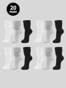 3 Pairs/6 Pairs/10pairs/20 Pairs Of Autumn And Winter Pile Socks, Open Knitted Socks, Open Socks, Men's Tight Middle Tube Socks, Tight Long Socks