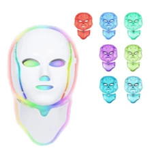 LED Mask Light Therapy, Red Light Therapy For Face And Neck Skin Care, 7 Colors LED Facial Skin Care Mask, Home Facial Care Tool Accessories - White - View 7