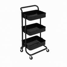 Multipurpose Organizer Cart With 3 Shelves – Practicality And Style For Kitchen, Beauty Salon, Clinic - màu đen - Xem 7