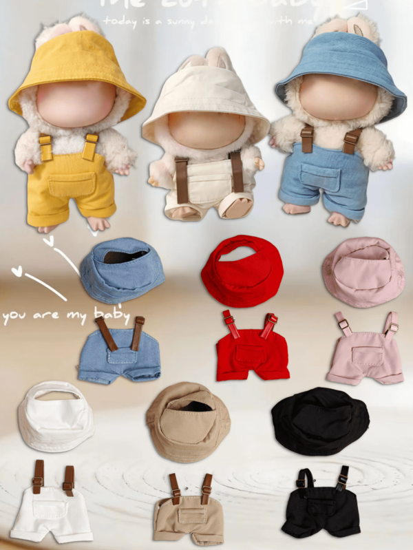 (Only Clothes) 1PC 5-Color Doll Outfits With Reversible Overalls, Perfect For Party Bears And Collectible Dolls.