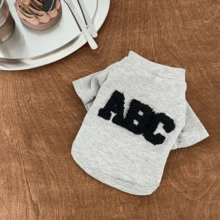 1 Stück Haustier Herbst/Winter Pullover mit Buchstaben-Muster, wärmende Fleece Sweatshirts für kleine/mittlere Hunde/Katzen