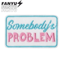 SOMEBODY'S PROBLEM Hippie Punk Rock Cartoon Adventure Funny Cool Sew-On Embroidered Patch, DIY Clothing Accessory, Embroidery Applique Iron-On Patch For Jacket, Pants, Coat, Shoes, Bags - Multicolor - View 2