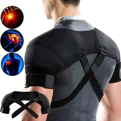 Support d'épaule double pour femmes et hommes pour soulager la douleur - Attelle d'épaule double réglable pour les problèmes de coiffe des rotateurs, l'épaule gelée et les douleurs articulaires acromio-claviculaires - Attelle d'épaule