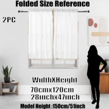 2 Pack Landhausstil weiße Küchengardinen, beige Quasten, Rüschenränder, Gardinenband, verdickter leinenähnlicher Stoff, natürliche Filterung, maschinenwaschbar, einfache elegante Heimfensterdekoration für Küche, Esszimmer, Speisekammer, Café, Geschenkidee