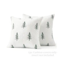 1 pezzo (Inserto cuscino non incluso) Federe decorative natalizie in finta pelliccia, cuscini con albero di Natale ricamato 45x45 cm, bianco e rosso, copri divano invernali per festival, camera da letto, soggiorno, decorazione per la casa - Bianco e verde - Visualizzare 3