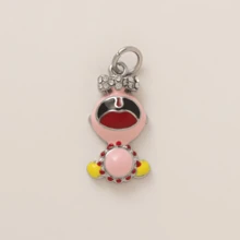 1 pieza Taza de té de lencería de acero de color, bola de cristal, corona de niña pequeña, sombrero de la ciudad Blender, colgante de acero inoxidable, se puede usar para hacer collares, pulseras, aretes, llaveros, etc. Material de acero inoxidable chapado en oro de 18K, joyería, cuentas decorativas, joyería de mujer, joyería DIY, joyería de llavero, joyería de acero inoxidable, colgante de acero inoxidable.