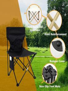 Multifunktionaler Klappstuhl, leicht und tragbar mit Aufbewahrungstasche, verstärkter Stahlrahmen, geeignet für Camping, Angeln, Strand, Hof, Garten, Campingstuhl, leichtes Design, platzsparende Möbel, faltbares Design, hochwertige Verarbeitung