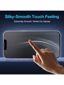 Yezodawee Bộ 2 miếng dán màn hình kính mờ, tương thích với iPhone 17 Pro, chống chói và chống bám vân tay, tương thích với ốp lưng điện thoại, bề mặt mờ, cũng tương thích với các dòng máy 16 Pro Max/16 Plus/15 Pro Max/14/13/12/11/XR/X/XS/7/8. - 2 cái - Xem 6