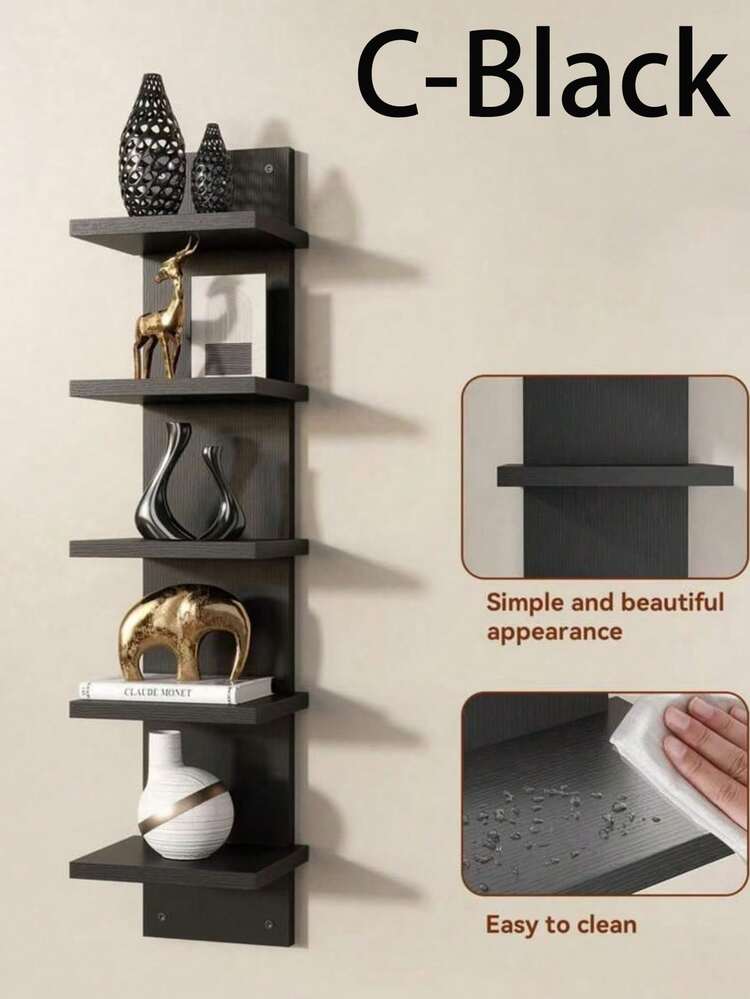 1pc 5-Tier Multifunctional Storage Rack, 2025 New Model, Easy To Install, Holds More Items, Suitable For Bedroom, Bathroom, Kitchen, Office, Living Room, Bookshelf, Great For Bedroom Supplies, Room Decor, Autumn Decoration, Home Living, Christmas, Wall Decor, Home Decor. (High-Quality PVC Material, Non-Wooden, Waterproof And Easy To Clean)
