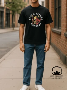 No One T-shirt streetwear con diseño estampado Dishonor - Negro - Ver 1