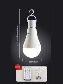 1 bóng đèn LED sạc lại được, cổng USB, thích hợp cho các gian hàng ngoài trời, cắm trại, câu cá, đèn LED di động, điều khiển từ xa với 3 màu, màu RGB, pin dung lượng lớn, thời gian sử dụng cực lâu, cổng Type-C, ổ cắm E27, tương thích với hầu hết các thiết bị chiếu sáng gia đình. - nhiều màu - Xem 5