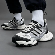 Adidas 運動鞋男女同款 復古跑鞋 透氣休閒 日常通勤厚底鞋 老爹鞋 黑白灰休閒鞋 XLG RUNNER 公路跑跑鞋 IH0429