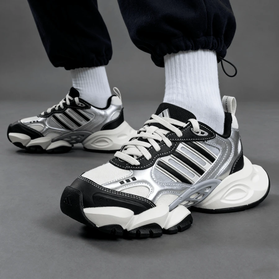Adidas 運動鞋男女同款 復古跑鞋 透氣休閒 日常通勤厚底鞋 老爹鞋 黑白灰休閒鞋 XLG RUNNER 公路跑跑鞋 IH0429
