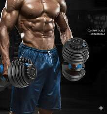 Haltere Regulável Peso Dumbbell Anilha ajuste até 24kg Academia Musculação Medpoint - Preto - Visão 3