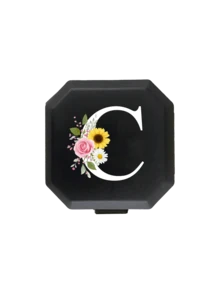 Tragbare Fach-Pillenbox, Rose, Gänseblümchen, Sonnenblume, A-Z Buchstaben Muster, tragbare medizinische Erste-Hilfe-Ausrüstung, 6-Fach Kapsel Aufbewahrungsbox, Reise Pillenbox, Pillenbox, 6-Gitter Tabletten Organizer, Reise Mini Pillenbox, feuchtigkeitsgeschützte Pille und Vitamin Behälter Spender, Medikamenten Aufbewahrungstasche, Reise Medizin Organizer, Outdoor Reise Essentials - Verschiedenfarbig - Übersicht 18