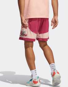 Pantalones cortos adidas Hdn  C365 de algodón, informales, rectos, con cordones y tiro medio, transpirables, para baloncesto, para hombre, color rosa - Rosa - Ver 3