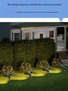 Solar betriebene LED Gartenleuchten, solar betrieben, ohne Verkabelung, für Garten, Park, Rasen, Landschaftsgestaltung, Baumbeleuchtung, laden sich tagsüber auf, leuchten nachts