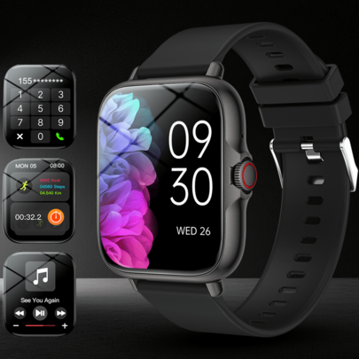 New Hot 1.83" Full Screen Touch Smart Watch For Men & Women, With Wireless Call Function, Pedometer, Calorie, Multi-Sport Modes, Notification, Remote Camera, Music Control And Fitness Tracking, Wireless Connection For Android & IOS, Great Gift For Christmas, Halloween