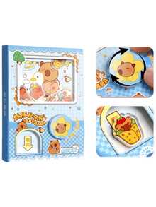 1pc Gashapon Capsule Vending Machine Themed Notebook (80 Pages), Full Color Interior, Featuring Rabbits, Pandas, Shiba Inus, Cats, Capybaras, Cartoon & Creative Pocket Memo Pad, Cute Cartoon 64K Notebook, Fun Stationery Pocket Journal - Multicolor - View 17