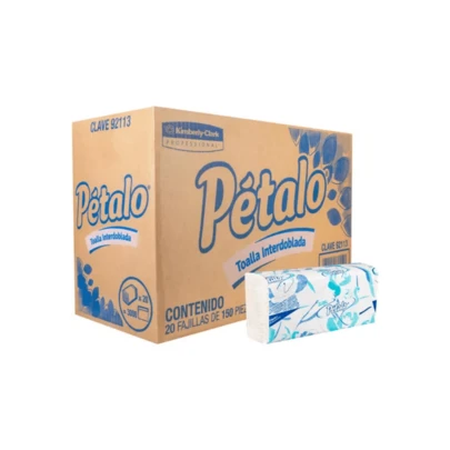 Toalla interdoblada Pétalo modelo 92113 caja con 20 paquetes de 150 hojas cada uno, toallas interdobladas de papel blancas desechables para baño, cocina, oficina, restaurante, escuela, negocio, hotel, hospital, clínica, comedor, cafetería, industria, servicio de alimentos, toallas de papel absorbentes de secado rápido, toallas interdobladas para dispensador, toallas interdobladas de papel suaves y resistentes, toallas de papel blancas para limpieza de manos, toallas de papel para sanitarios, toallas interdobladas de papel en caja de mayoreo, toallas desechables interdobladas para baños públicos, toallas interdobladas de papel multiusos, toallas de papel económicas para negocios, toallas de papel higiénicas y prácticas, toallas de papel interdobladas para oficinas corporativas, toallas blancas interdobladas para restaurantes, bares y cafeterías, toallas de papel para uso diario, toallas interdobladas absorbentes de papel en paquete grande.